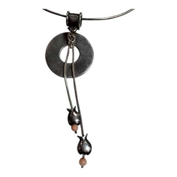 Vintage Sterling Silver Pisces Pendant Necklace Fish Charms Signed 16" Chain - Picture 8 of 9